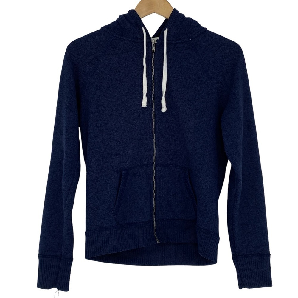 AEO navy blue sweater hoodie with fleece lining wms sz large